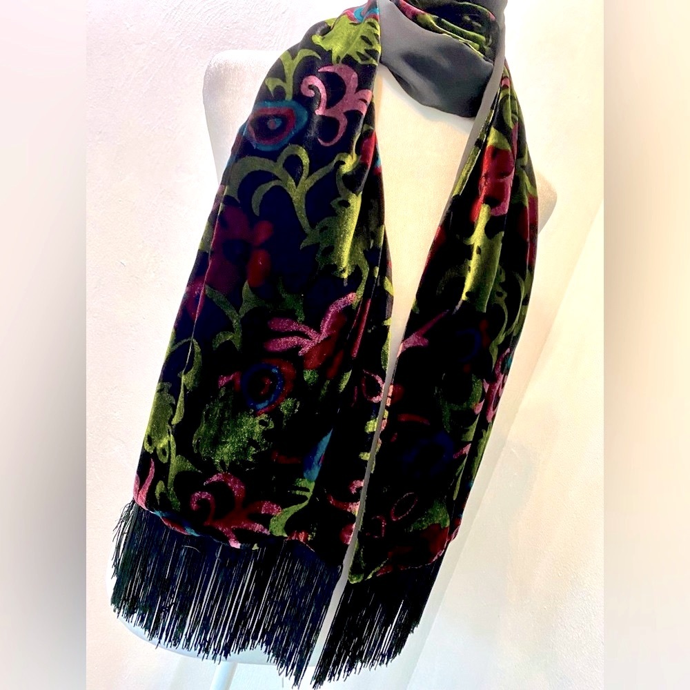 Swee Lo New York -silk/rayon scarf 63” long!!! 10”wide.Gorgeous colors!